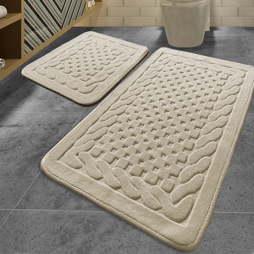 SET 2x Alfombra de baño BAMBI 60/100 cm beige