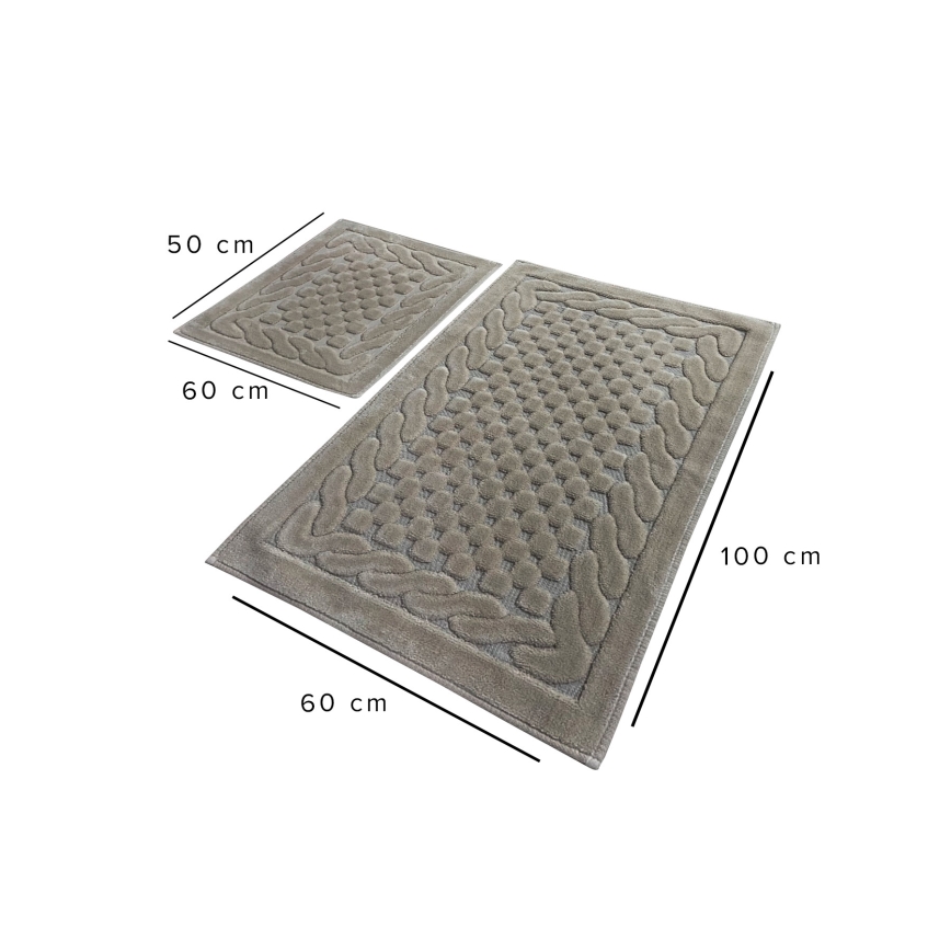 SET 2x Alfombra de baño BAMBI 60/100 cm beige