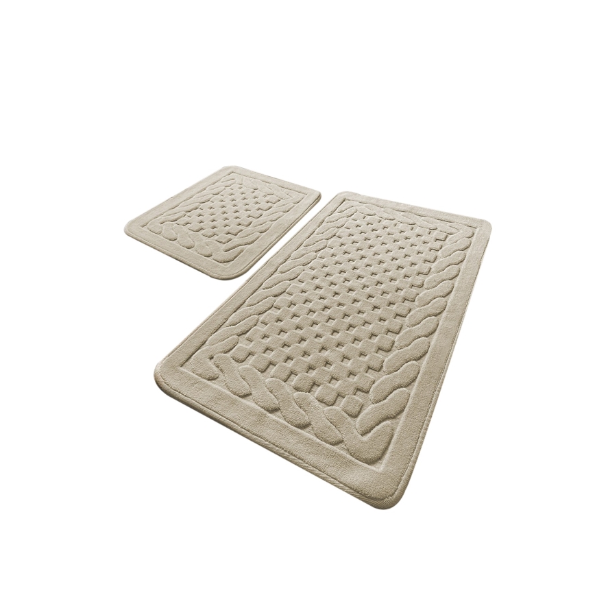 SET 2x Alfombra de baño BAMBI 60/100 cm beige