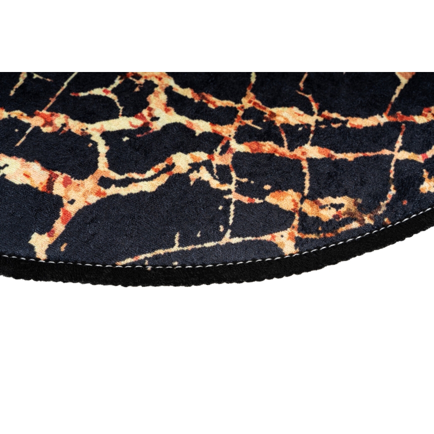 SET 2x Alfombra de baño GOLDES 60/100 cm negro/dorado