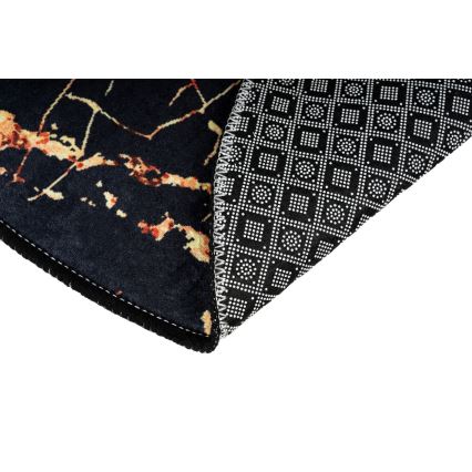 SET 2x Alfombra de baño GOLDES 60/100 cm negro/dorado