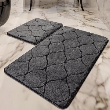SET 2x Alfombra de baño INFINITY 60/100 cm antracita