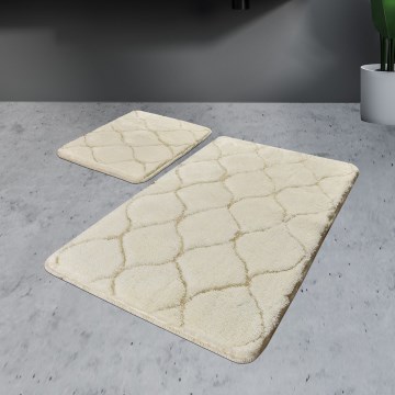 SET 2x Alfombra de baño INFINITY 60/100 cm beige