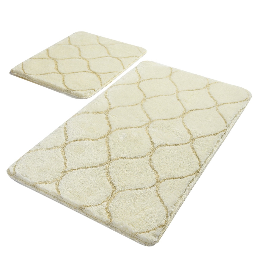SET 2x Alfombra de baño INFINITY 60/100 cm beige