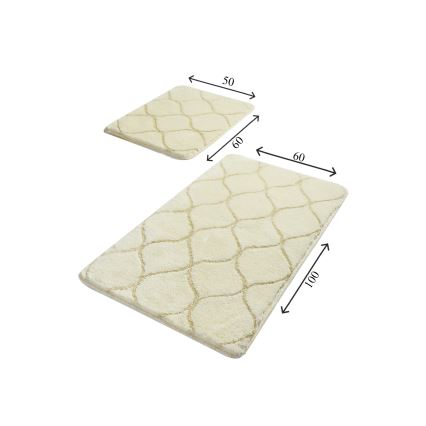 SET 2x Alfombra de baño INFINITY 60/100 cm beige