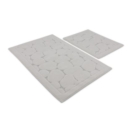 SET 2x Alfombra de baño LINO 60/100 cm beige