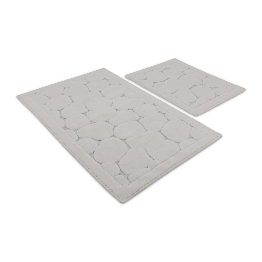 SET 2x Alfombra de baño LINO 60/100 cm beige