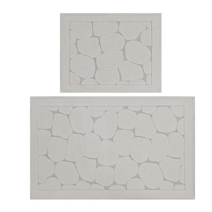 SET 2x Alfombra de baño LINO 60/100 cm beige