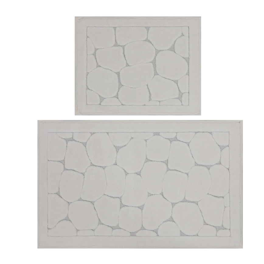SET 2x Alfombra de baño LINO 60/100 cm beige