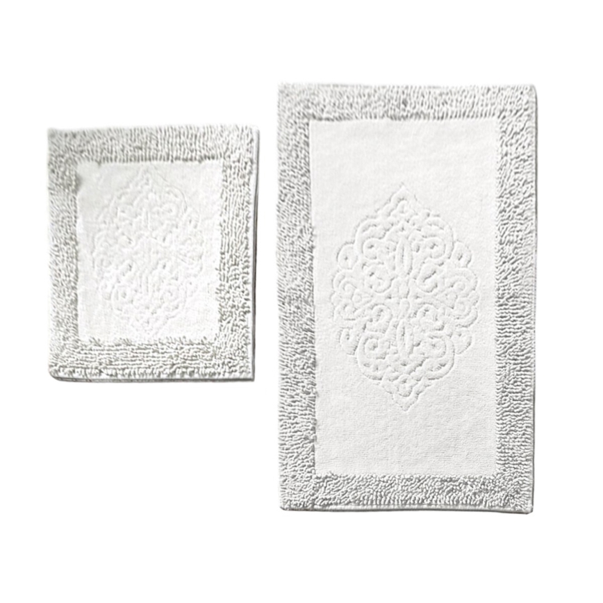SET 2x Alfombra de baño PIANTE 60/100 cm blanco