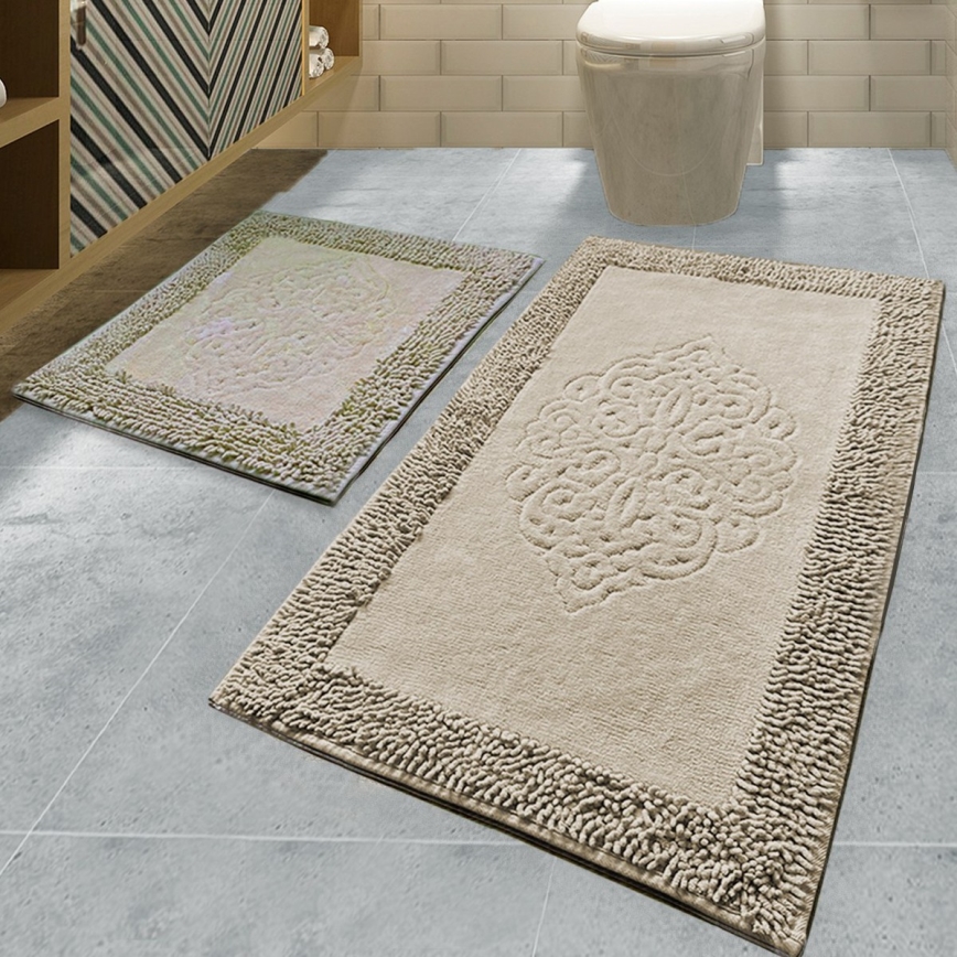 SET 2x Alfombra de baño PIANTE 60/100 cm marrón