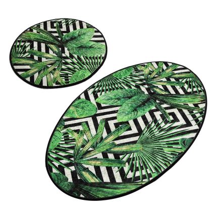 SET 2x Alfombra de baño TROPIC 60/100 cm Verde