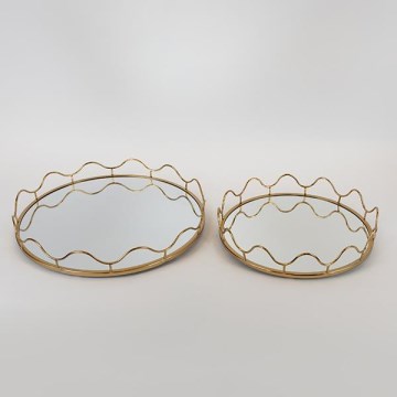 SET 2x Bandeja decorativa diá. 39/30,5 cm