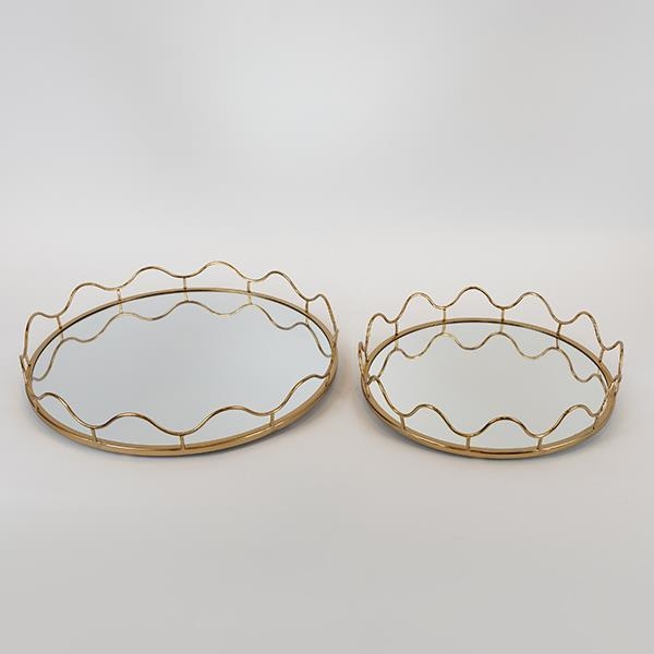 SET 2x Bandeja decorativa diá. 39/30,5 cm