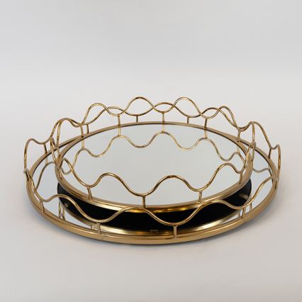 SET 2x Bandeja decorativa diá. 39/30,5 cm