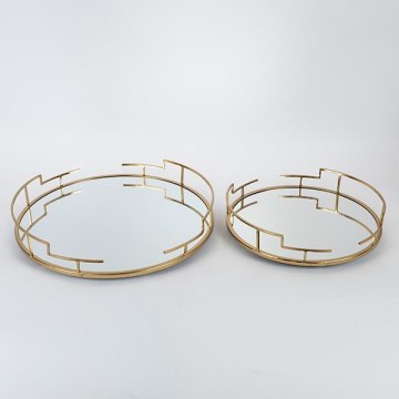 SET 2x Bandeja decorativa diá. 39/30,5 cm