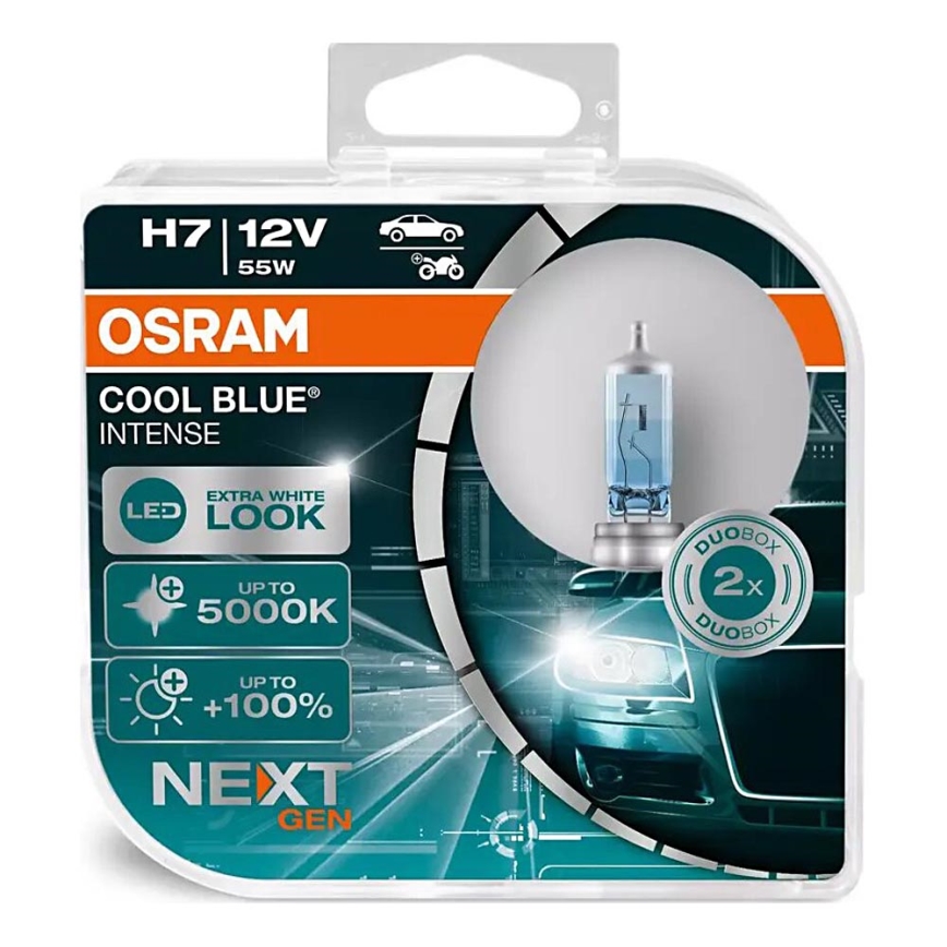 SET 2x Bombilla COOL AZUL H7 PX26d/55W/12V 5000K - Osram