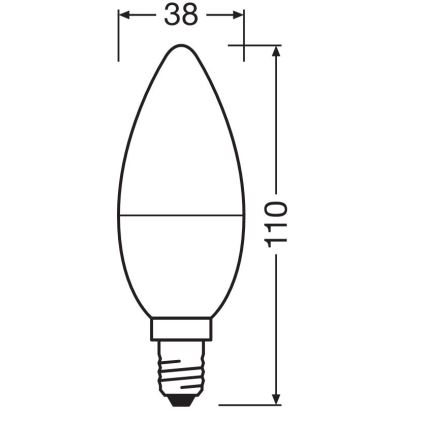 SET 2x Bombilla LED B38 E14/7,5W/230V 3000K - Osram