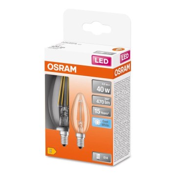 SET 2x Bombilla LED FILAMENT B35 E14/4W/230V 4000K - Osram