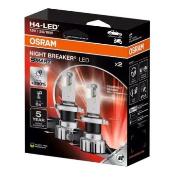 SET 2x Bombilla LED NIGHT BREAKER H4 P43t/20/19W/12V - Osram