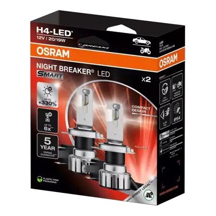 SET 2x Bombilla LED NIGHT BREAKER H4 P43t/20/19W/12V - Osram