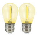 SET 2x Bombilla LED PARTY E27/0,3W/36V amarillo