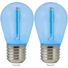 SET 2x Bombilla LED PARTY E27/0,3W/36V azul