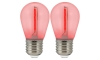 SET 2x Bombilla LED PARTY E27/0,3W/36V rojo