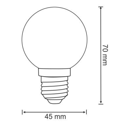 SET 2x bombilla LED PARTY E27/0,5W/36V verde