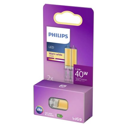 SET 2x Bombilla LED Philips G9/3,5W/230V 2700K