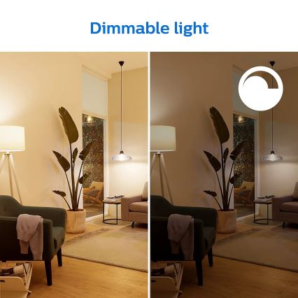 SET 2x Bombilla LED regulable Philips A60 E27/8W/230V Wi-Fi