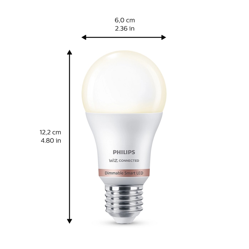 SET 2x Bombilla LED regulable Philips A60 E27/8W/230V Wi-Fi