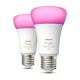 SET 2x Bombilla LED regulable Philips Hue White And Color Ambiance A60 E27/6,5W/230V 2000-6500K