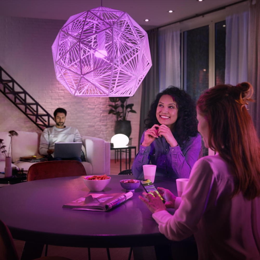 SET 2x Bombilla LED regulable Philips Hue White And Color Ambiance A60 E27/9W/230V 2000-6500K