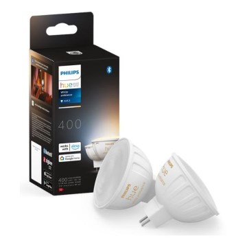 SET 2x Bombilla LED regulable Philips Hue White Ambiance GU5,3/MR16/5,1W/12V 2200-6500K