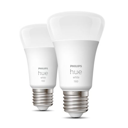 SET 2x Bombilla LED regulable Philips Hue WHITE E27/9,5W/230V 2700K