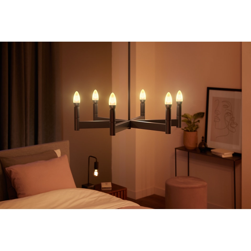 SET 2x bombilla LED regulable Philips Hue WHITE FILAMENT E14/4,5W/230V 2100K