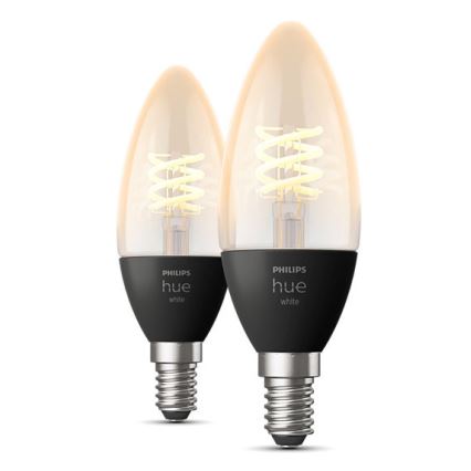 SET 2x bombilla LED regulable Philips Hue WHITE FILAMENT E14/4,5W/230V 2100K