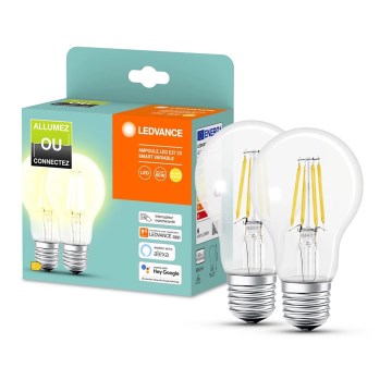 SET 2x Bombilla LED regulable SMART+ A60 E27/6W/230V 2700K - Ledvance