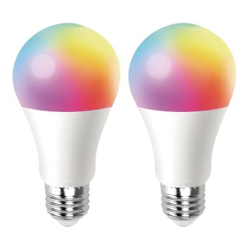 SET 2x Bombilla LED RGBW regulable MESH Inteligente G45 E14/4,5W/230V 2700-6500K + control remoto - Aigostar