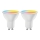 SET 2x Bombilla LED RGBW regulable MESH Inteligente GU10/6,5W/230V 2700-6500K - Aigostar