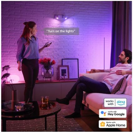 SET 2x Bombilla LED RGBW regulable Philips Hue White And Color Ambiance GU5,3/MR16/6,3W/12V 2000-6500K