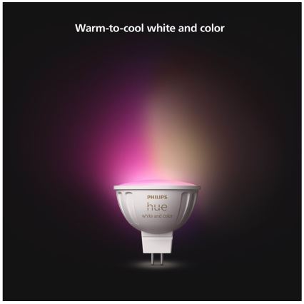 SET 2x Bombilla LED RGBW regulable Philips Hue White And Color Ambiance GU5,3/MR16/6,3W/12V 2000-6500K