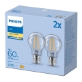 SET 2x Bombilla LED VINTAGE Philips A60 E27/7W/230V 2700K
