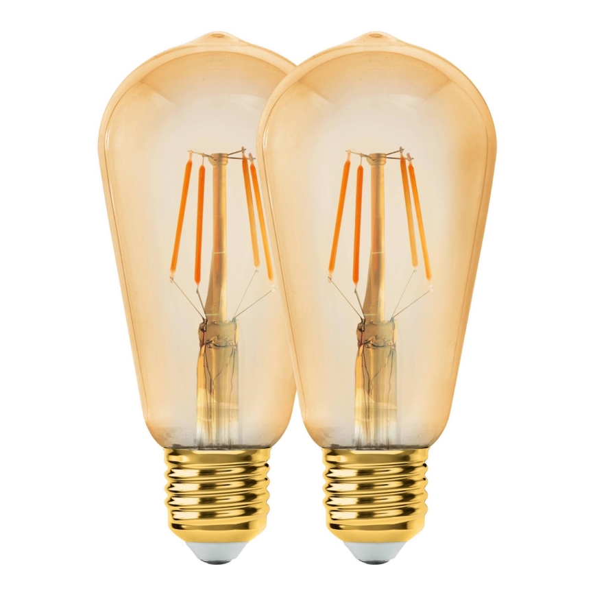 SET 2x Bombilla LED VINTAGE ST64 E27/6W/230V 2200K - Eglo 11783