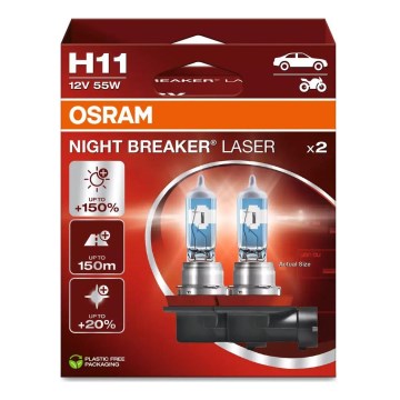 SET 2x Bombilla NIGHT BREAKER H11 PGJ19-2/55W/12V - Osram