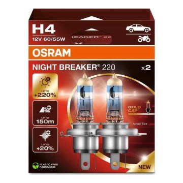 SET 2x Bombilla NIGHT BREAKER H4 P43t/60/55W/12V - Osram