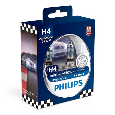 SET 2x Bombilla para coche Philips RACINGVISION 12342RVS2 H4 P43t-38/55W/12V