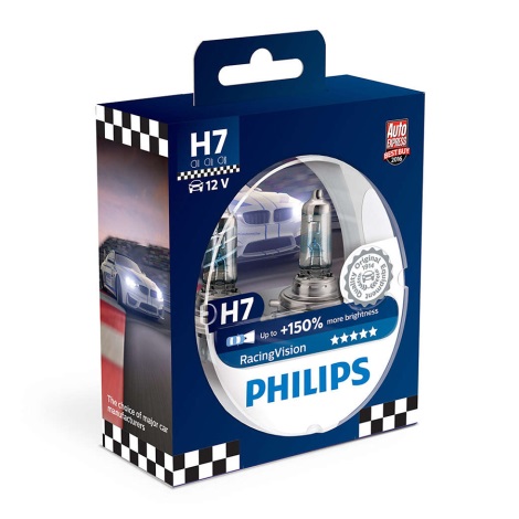 SET 2x Bombilla para coche Philips RACINGVISION 12972RVS2 H7 PX26d/55W/12V