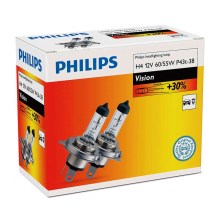 SET 2x Bombilla para coche Philips VISION 12342PRC2 H4 P43t-38/60W/55W/12V